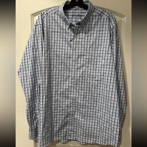 Vineyard Vines OTG On-The-Go Performance Blue Plaid Long Sleeve Shirt Men's XL